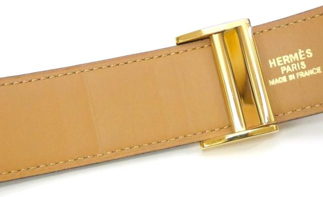 エルメス HERMES セリエ レザーベルト リバーシブル 70cm □B刻印 黒×ブラウン 【中古】(67000)_12