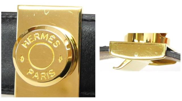 エルメス HERMES セリエ レザーベルト リバーシブル 70cm □B刻印 黒×ブラウン 【中古】(67000)_8