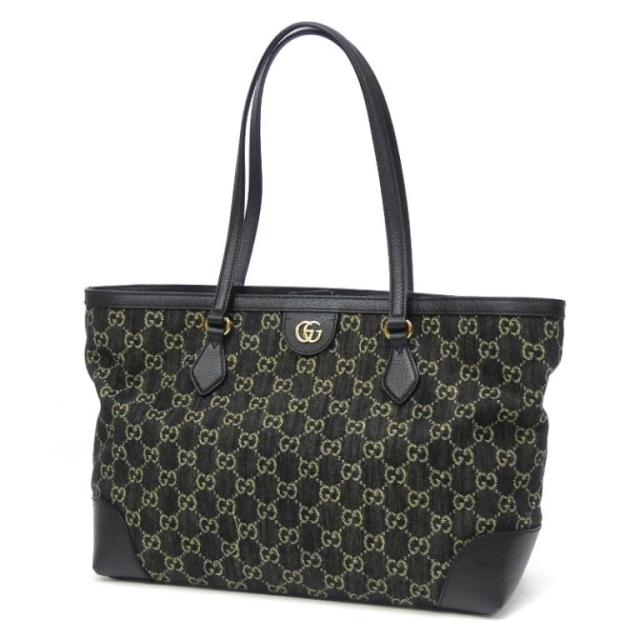 グッチ GUCCI トートバッグ GG 黒 キャンバス×レザー 【中古】(67198)