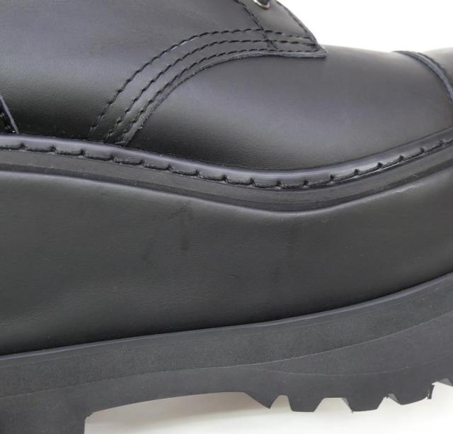 ジュンヤワタナベ コムデギャルソン JUNYA WATANABE COMME des GARCONS 厚底 レースアップ ブーツ 黒 レザー 4 【中古】(67204)_12