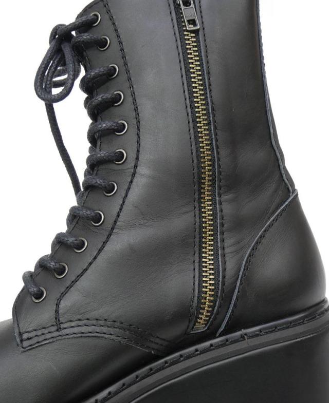 ジュンヤワタナベ コムデギャルソン JUNYA WATANABE COMME des GARCONS 厚底 レースアップ ブーツ 黒 レザー 4 【中古】(67204)_14