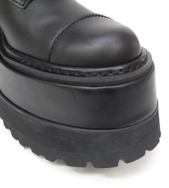 ジュンヤワタナベ コムデギャルソン JUNYA WATANABE COMME des GARCONS 厚底 レースアップ ブーツ 黒 レザー 4 【中古】(67204)_6