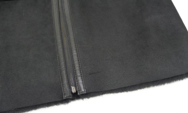 アルボレンテ ARBORENTE 高木ミンク ハーフコート 羊革ムートンコンビ フォックスファー M-Lサイズ 黒 【中古】(67463)_12