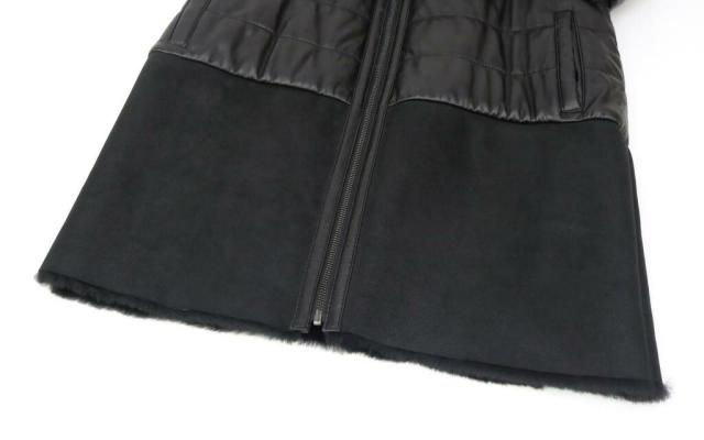 アルボレンテ ARBORENTE 高木ミンク ハーフコート 羊革ムートンコンビ フォックスファー M-Lサイズ 黒 【中古】(67463)_5