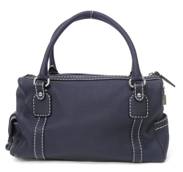 トッズ TOD’S ハンドバッグ ネイビー レザー 【中古】(67471)_1
