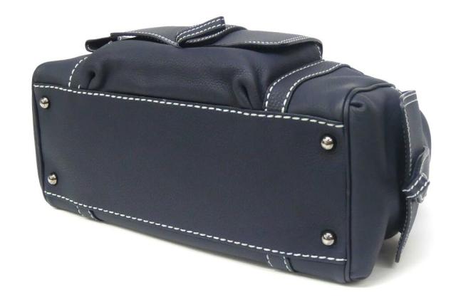 トッズ TOD’S ハンドバッグ ネイビー レザー 【中古】(67471)_2