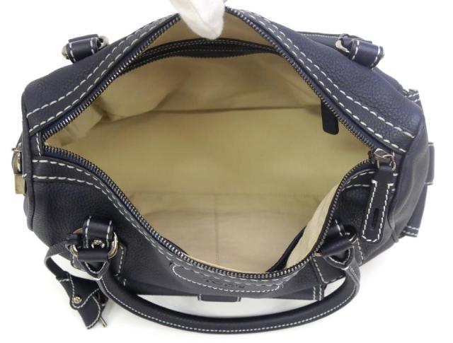トッズ TOD’S ハンドバッグ ネイビー レザー 【中古】(67471)_3