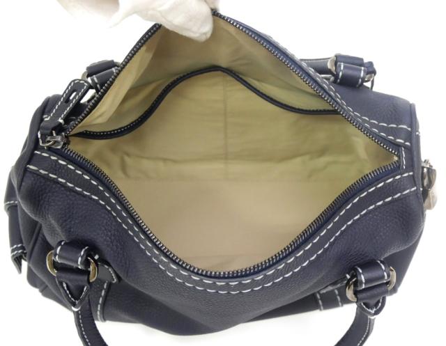 トッズ TOD’S ハンドバッグ ネイビー レザー 【中古】(67471)_4
