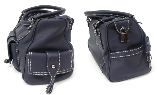 トッズ TOD’S ハンドバッグ ネイビー レザー 【中古】(67471)_5