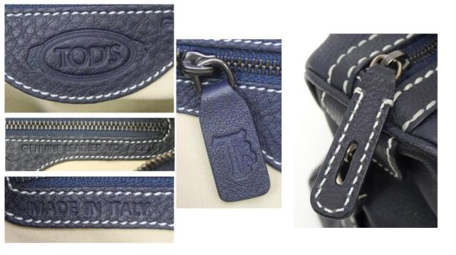 トッズ TOD’S ハンドバッグ ネイビー レザー 【中古】(67471)_8