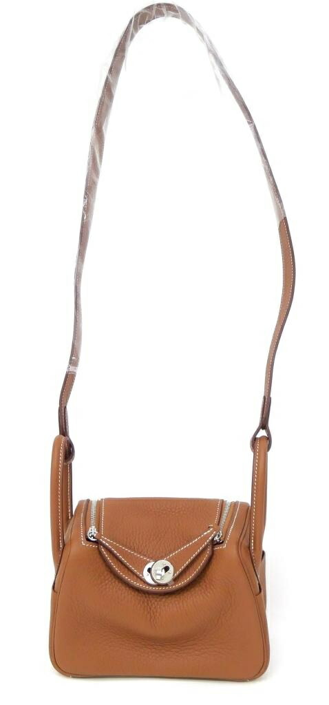エルメス HERMES ショルダーバッグ リンディミニ W目じるし SV金具 ゴールド トリヨンクレマンス(67502)