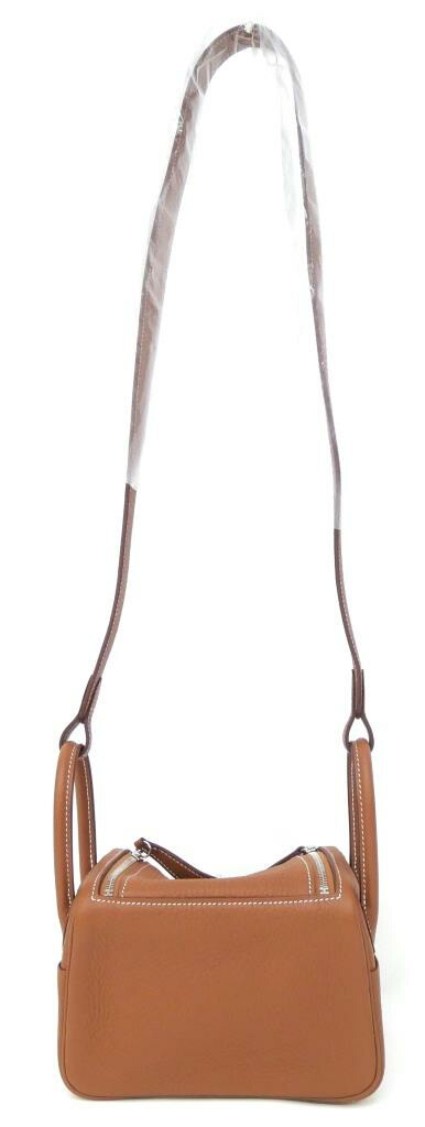 エルメス HERMES ショルダーバッグ リンディミニ W目じるし SV金具 ゴールド トリヨンクレマンス(67502)
