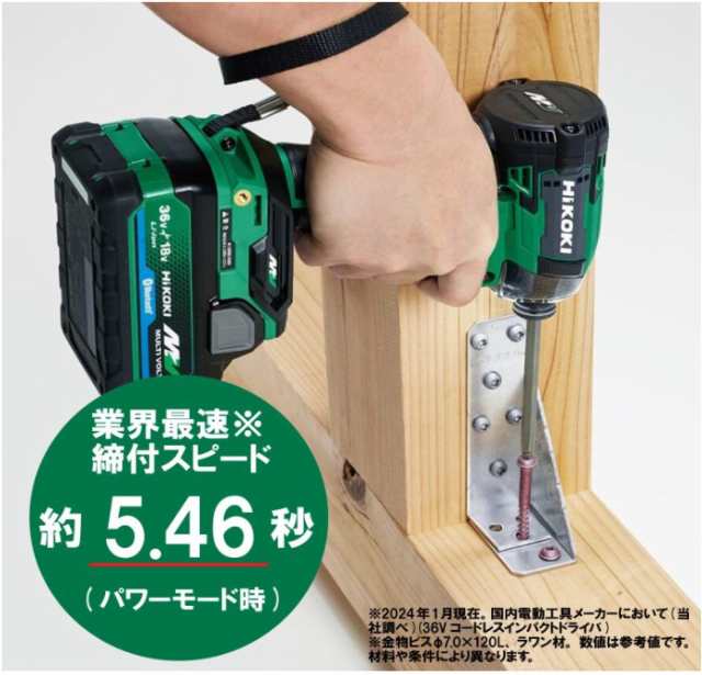 ハイコーキ HiKOKI コードレスインパクトドライバ 36V WH36DD
