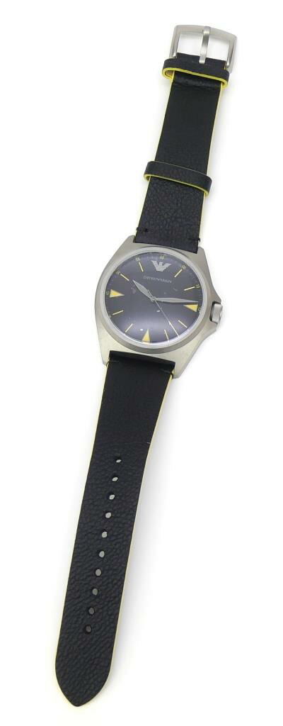 エンポリオアルマーニ EMPORIO ARMANI メンズウォッチ 腕時計 クオーツ 革ベルト AR-11330 黒盤(67714)_1