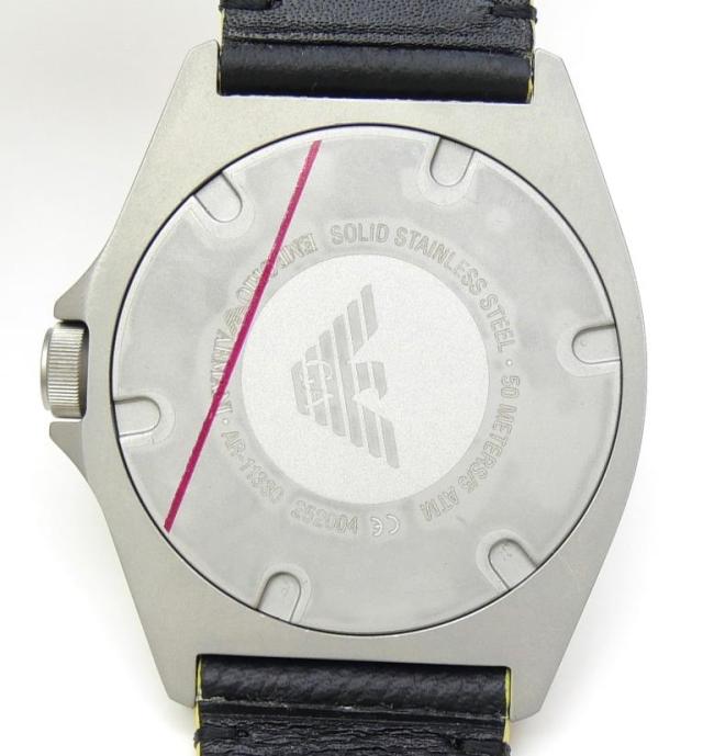 エンポリオアルマーニ EMPORIO ARMANI メンズウォッチ 腕時計 クオーツ 革ベルト AR-11330 黒盤(67714)_7