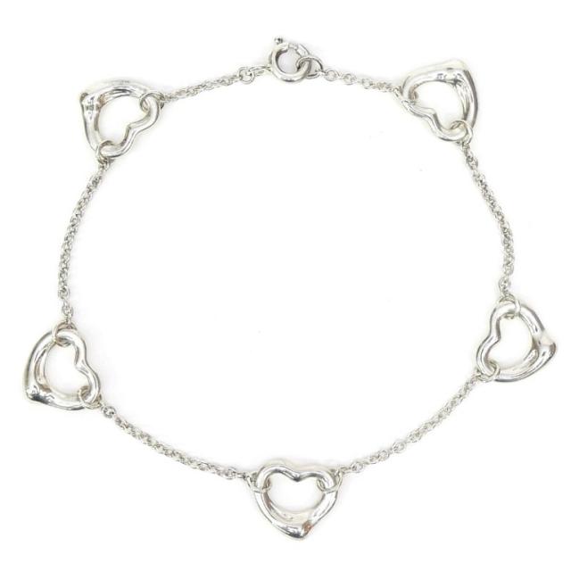 ティファニー TIFFANY&amp;Co. ブレスレット オープンハート 5P /シルバー/SV925【中古】(67723)