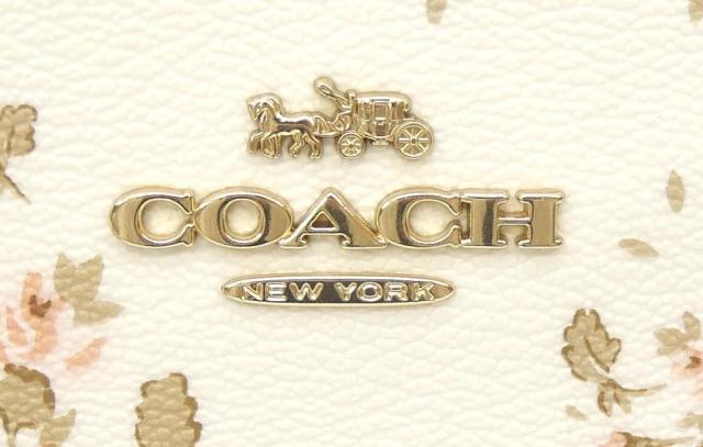 コーチ職 COACH ショルダーバッグ 花柄 クロスボディバッグ クラッチペダル御徒面子 2WAY御徒面子 白 【中古】(67774)