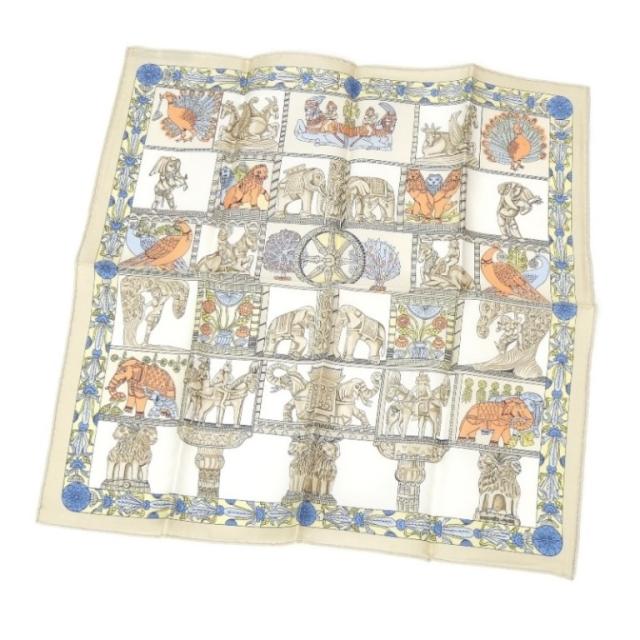 未使用品カレ45 グランH ライトグレー エルメス スカーフ プチカレ 未使用品カレ45 グランH ライトグレー エルメス スカーフ
