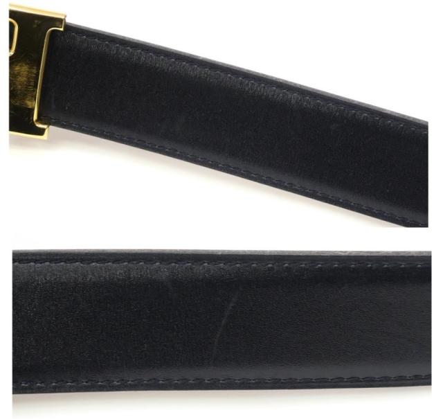 HERMES ブラック レザー ベルト コンスタンス Hバックル 刻印O HERMES ブラック レザー ベルト コンスタンス Hバックル 刻印O