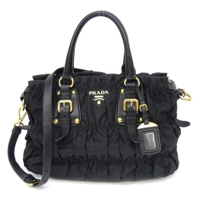 プラダ PRADA 2WAYバッグ ショルダーバッグ ハンドバッグ BN1336 黒 ナイロン×レザー 【中古】(68055)