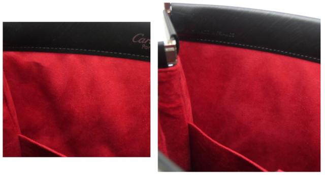 カルティエ Cartier トリニティ ハンドバッグ 黒 レザー 【中古】(68166)