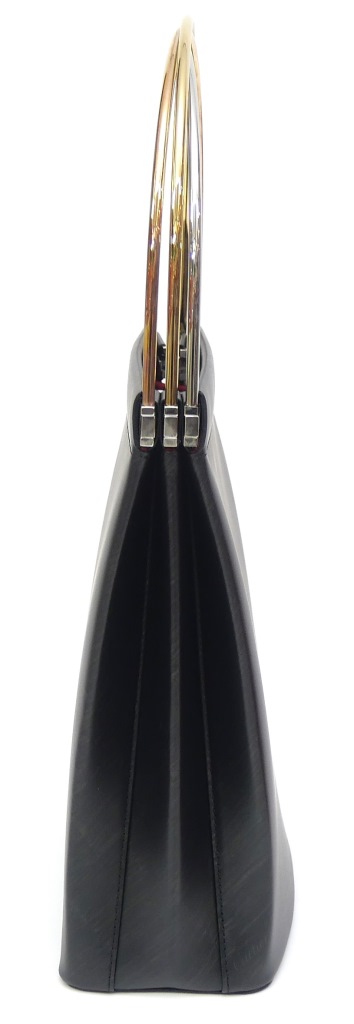 カルティエ Cartier トリニティ ハンドバッグ 黒 レザー 【中古】(68166)