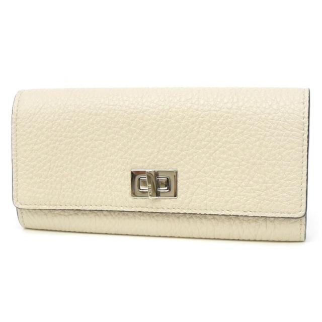フェンディ FENDI 長財布 セレリア コンチネンタル ベージュ系 レザー 【中古】(68172)