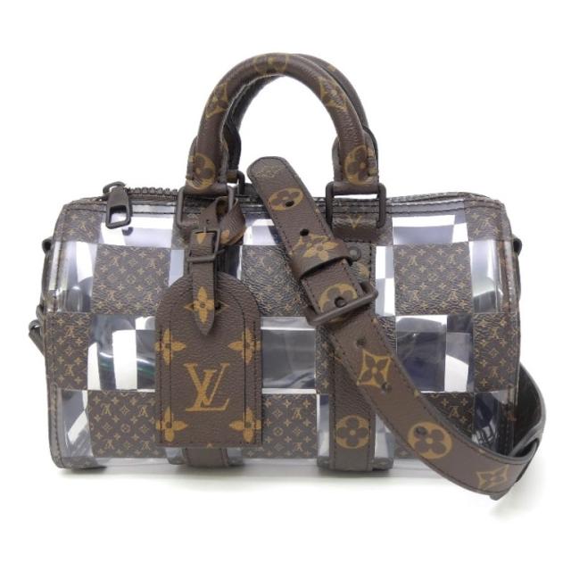 ルイ・ヴィトン LOUISVUITTON ショルダーバッグ キーポル バンドリエール25 モノグラム･チェス クリアバッグ M20872 【中古】(68199)