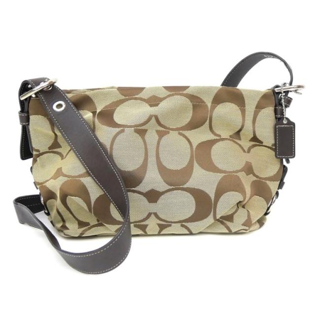 COACH シグネチャー ショルダーバッグ キャンバス×レザー COACH