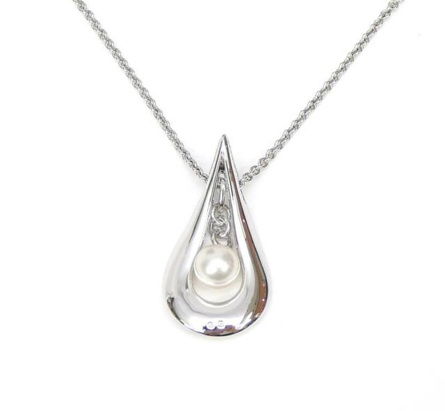 MIKIMOTO ペンダント ネックレス シルバー 雫 ミキモト パール 真珠