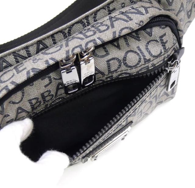 ドルチェ＆ガッバーナ Dolce&Gabbana ボディバッグ ウエストポーチ ロゴ ファニーパック BM2218 グレー 【中古】(68538)_3