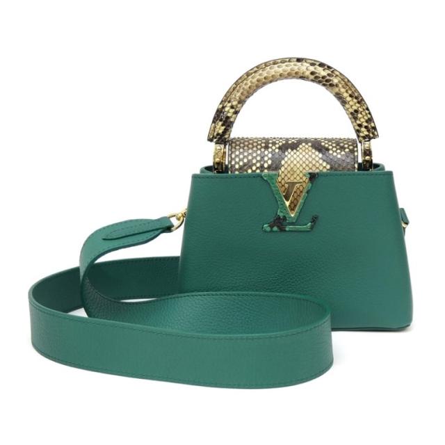 ルイ・ヴィトン LOUISVUITTON ショルダーバッグ カプシーヌ MINI パイソン 2WAY グリーン レザー 【中古】(68539)