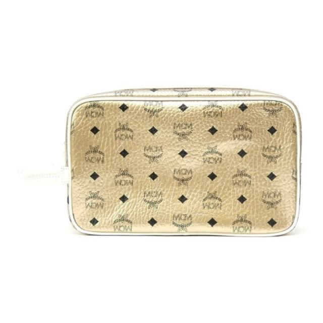 エムシーエム MCM セカンドバッグ ポーチ ヴィセトス柄 ゴールド