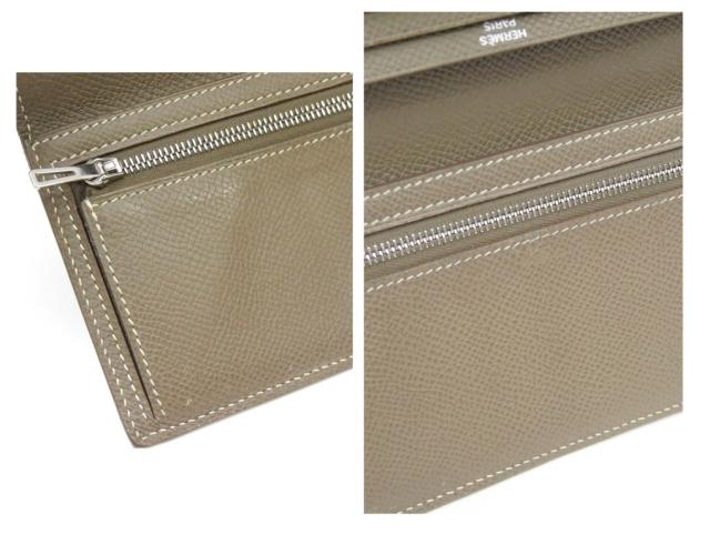 エルメス HERMES 長財布 ベアン □P刻印 SV金具 エトゥープ×ブルーパオン エプソン 【中古】(68707)_13