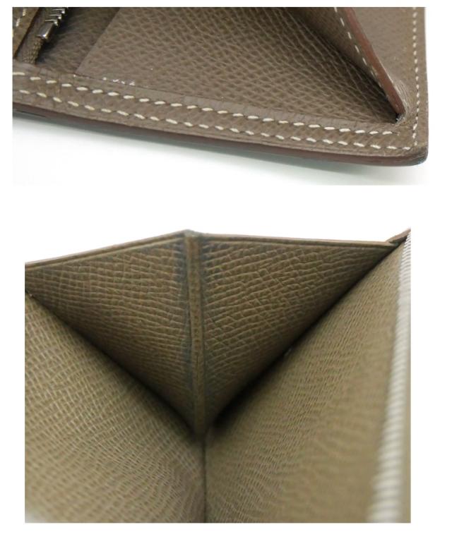 エルメス HERMES 長財布 ベアン □P刻印 SV金具 エトゥープ×ブルーパオン エプソン 【中古】(68707)_18