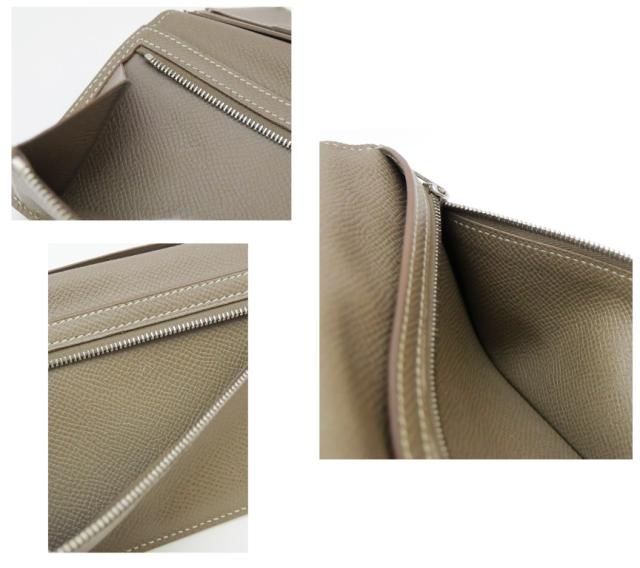 エルメス HERMES 長財布 ベアン □P刻印 SV金具 エトゥープ×ブルーパオン エプソン 【中古】(68707)_19