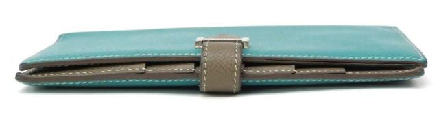 エルメス HERMES 長財布 ベアン □P刻印 SV金具 エトゥープ×ブルーパオン エプソン 【中古】(68707)_6
