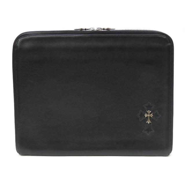 クロムハーツ CHROME HEARTS クラッチバッグ クロスパッチ 黒 レザー 【中古】(68720)