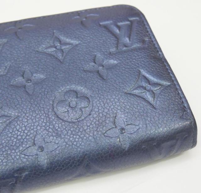ルイ・ヴィトン LOUISVUITTON 長財布 ジッピーウォレット M80958 モノグラム・アンプラント メタリックブルー 【中古】(68842)_12