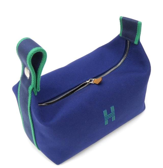 エルメス HERMES ブリッド ア ブラックPM ポーチ マリーンブルー