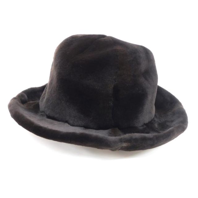 エルメス HERMES ミンクファーハット ダークブラウン シェアードミンク 【中古】(40722)