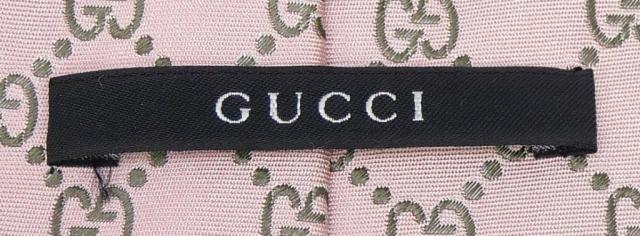 グッチ GUCCI ネクタイ GG柄 ワイドタイ ダブルG ピンク シルク100
