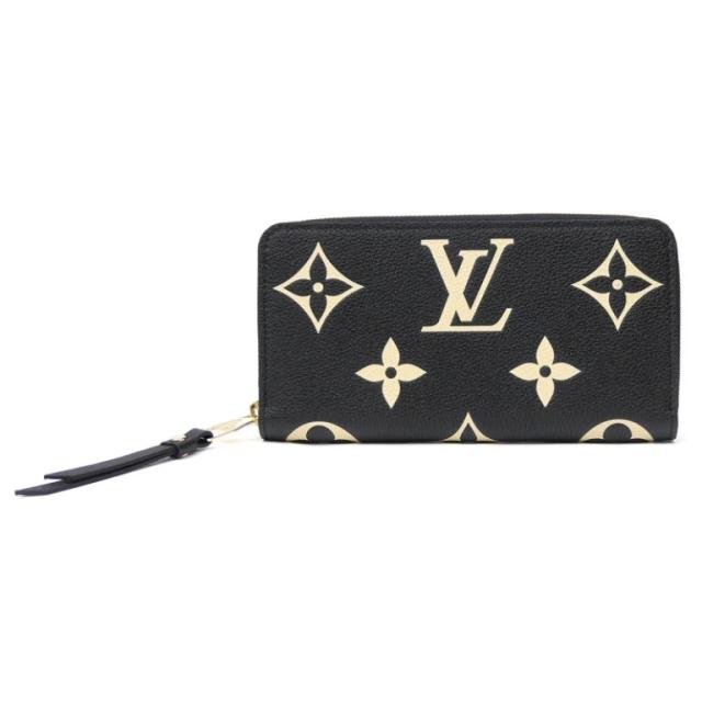 【新品】ルイ・ヴィトン ジッピー･ウォレット M80481 バイカラー モノグラム･アンプラント ブラック ベージュ LOUISVUITTON 長財布(69346)