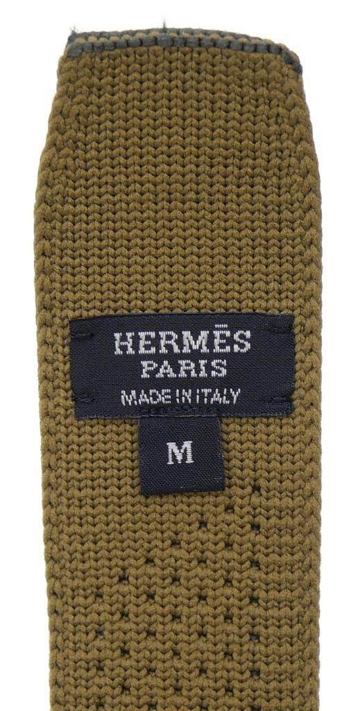 エルメス HERMES 胴締め＆バックル仕かける 編み物胴締め 疾駆 胴締めバックルH カーキ×黒いこと(69461)