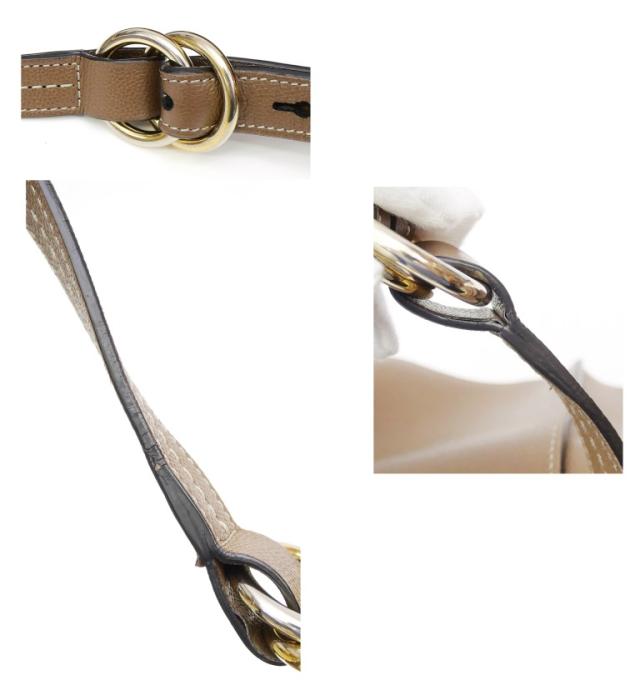 トッズ TOD’S Tタイムレス ショルダーバッグ ブラウン レザー 【中古】(69601)_9