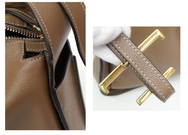 トッズ TOD’S Tタイムレス ショルダーバッグ ブラウン レザー 【中古】(69601)_13