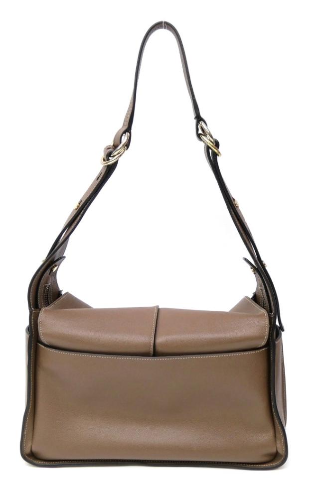 トッズ TOD’S Tタイムレス ショルダーバッグ ブラウン レザー 【中古】(69601)_1