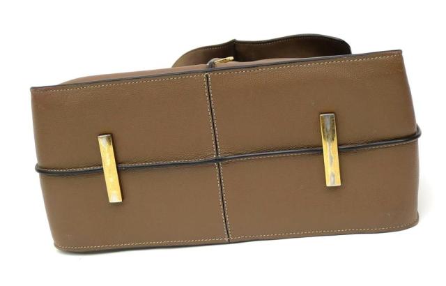 トッズ TOD’S Tタイムレス ショルダーバッグ ブラウン レザー 【中古】(69601)_3