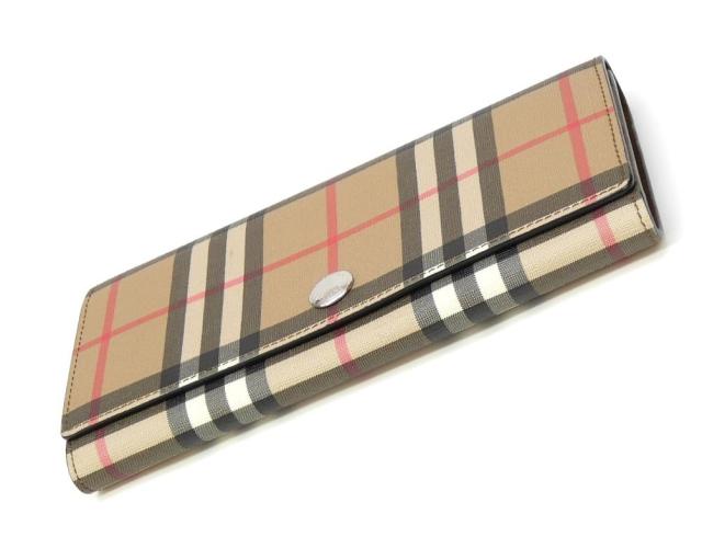 バーバリー BURBERRY かぶせ型長財布 ヴィンテージチェック ベージュ 【中古】(69641)_2