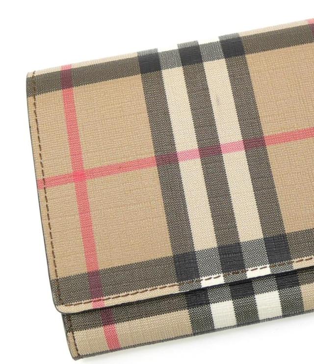 バーバリー BURBERRY かぶせ型長財布 ヴィンテージチェック ベージュ 【中古】(69641)_7